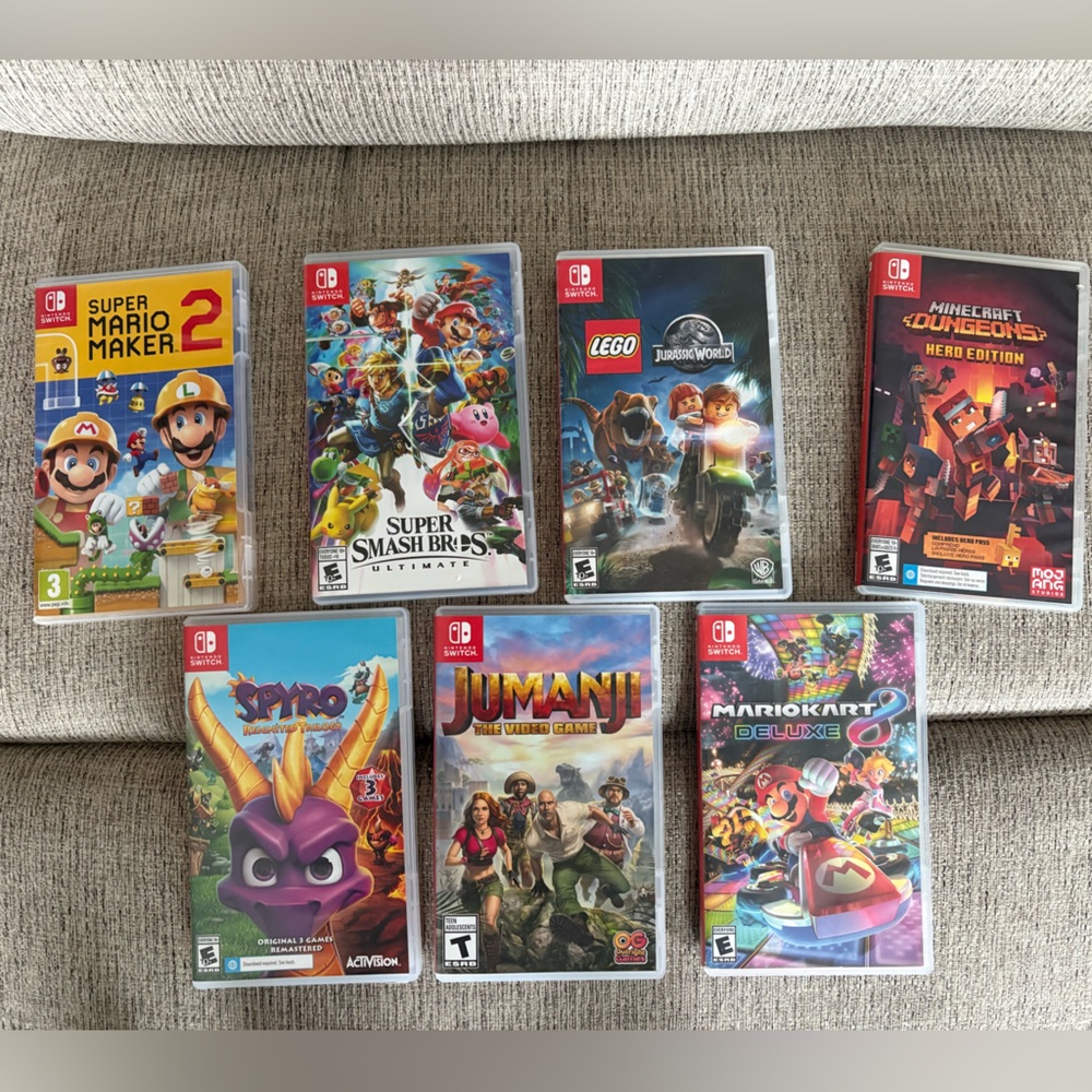 Lot of 7 Nintendo Switch Games.